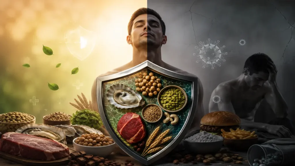 أفضل الأطعمة الغنية بالزنك للوقاية من نقص الزنك ودعم جهاز المناعة.